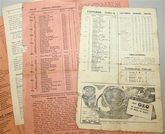 Twenty 1946-53 London Football club programmes,